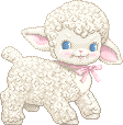 A sticker of a lamb.